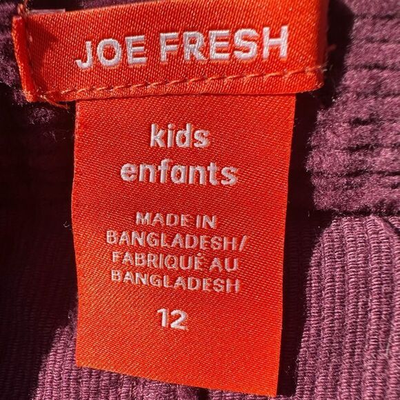 Joe Fresh  Girls Maroon Corduroy Button Skirt Size 12 - Picture 4 of 4